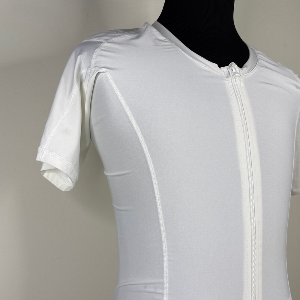 ALIGNMED Men’s White Postural Fitness Short Sleeve Zip-Up Top L - Picture 2 of 11